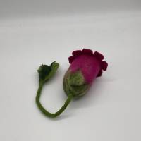 Schlüsseltasche pink Blume aus Filz, handgearbeitete Schlüsselblume für Blumenfreunde, Filzblüte Bild 5