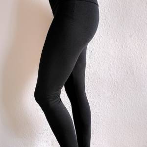 Modal Leggings - schwarz - mit Stoffbund Bild 5