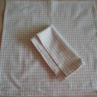 Stoffservietten Baumwolle Karo beige/weiss 2er Set 40x40 cm Bild 3