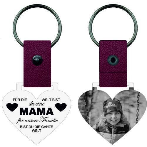 Schlüsselanhänger "Mama" Personalisierbar aus Edelstahl, Gravur von Bild oder Foto von Traumgravur.de Mutter