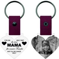 Schlüsselanhänger "Mama" Personalisierbar aus Edelstahl, Gravur von Bild oder Foto von Traumgravur.de Mutter Bild 1