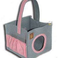Besticktes Filzkörbchen für Toniebox personalisierte Kindertasche Wunschnamen Toniebox-Tasche Utensilo Geschenktasche Bild 1