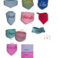 Besticktes personalisiertes Puppen-Halstuch zum Binden mit Namen Dreieckstuch für Stofftiere Geschenkidee Kinder Bild 7