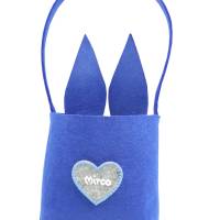 Filztasche mit Hasenohren und Hase personalisiert - Geschenk zu Ostern mit Name für Kinder - Filztasche in Filzherz Bild 2