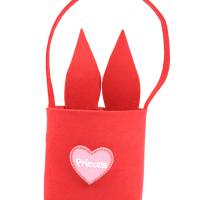 Filztasche mit Hasenohren und Hase personalisiert - Geschenk zu Ostern mit Name für Kinder - Filztasche in Filzherz Bild 6