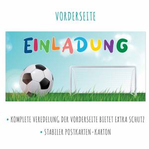 Fußball Einladungskarten Set, 12 Einladungen Kindergeburtstag  Fussball, Fußball Geburtstag, ideal für Fußball Fans, Too Bild 5