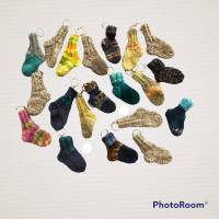Schlüsselanhänger "Socke ", Mini- Socke gestrickt farblich sortiert, Taschenanhänger, Geldgeschenke,  Dekosocken Bild 2