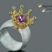 Goldschmiede Silbering "Crown jewel" Ring mit Krone, Kronenring, märchenhaft für Prinzessinen, Silberschmuck Bild 3