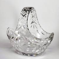 Schöner Vintage Kristallglaskorb mit Henkel, Top Zustand Bild 3