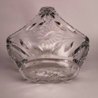 Schöner Vintage Kristallglaskorb mit Henkel, Top Zustand Bild 7