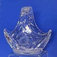 Schöner Vintage Kristallglaskorb mit Henkel, Top Zustand Bild 9