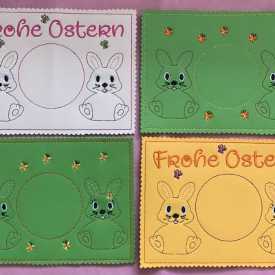 Stickdatei Mug Rug Hase / Ostern Untersetzer Tassenteppich 444
