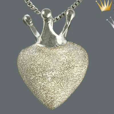 Goldschmiedeanhänger Herz mit Krone "To be crowned heart" in 925 Sterling Silber, Anhänger Silber ,  Schmuck