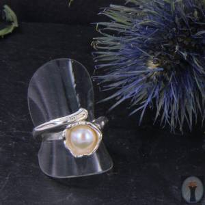 Perlen-Ring-Silber-Trichterform Gr. 53 Bild 2