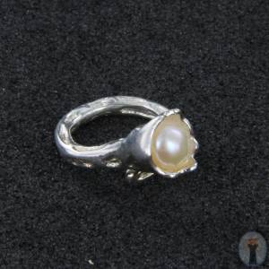 Perlen-Ring-Silber-Trichterform Gr. 53 Bild 3