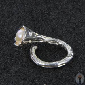 Perlen-Ring-Silber-Trichterform Gr. 53 Bild 4