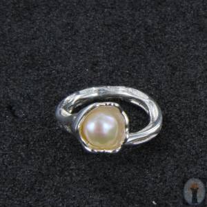 Perlen-Ring-Silber-Trichterform Gr. 53 Bild 5