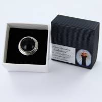 schwarzer Ring runder Onyx Ring 925er Sterling Silber verstellbare Ringgröße Bild 2