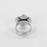 schwarzer Ring runder Onyx Ring 925er Sterling Silber verstellbare Ringgröße Bild 8
