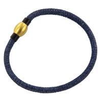 Jeans Armband mit 3 Wechselelementen blau magnetischer Edelstahlverschluss Bild 3
