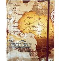 Notizbuch/Reisetagebuch Hardcover 17,5x23cm stoffbezogen "Contnent of Africa" Landkarte Reise Afrika Fan Geschen Bild 2