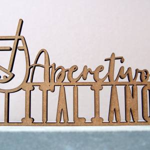 as-Herzwerk  3D Schriftzug Holz Aperol "Aperetivo Italiano " Tischdeko Geschenk für Freunde und Familie 20cm Coc Bild 5
