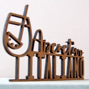 as-Herzwerk  3D Schriftzug Holz Aperol "Aperetivo Italiano " Tischdeko Geschenk für Freunde und Familie 20cm Coc Bild 6
