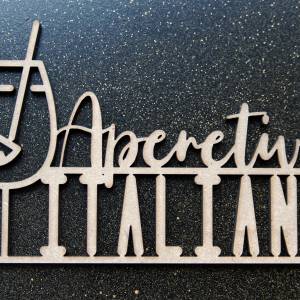 as-Herzwerk  3D Schriftzug Holz Aperol "Aperetivo Italiano " Tischdeko Geschenk für Freunde und Familie 20cm Coc Bild 7