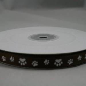 1 m Ribbon Ripsband Tatzen Hunde 10 mm, braun Bild 1