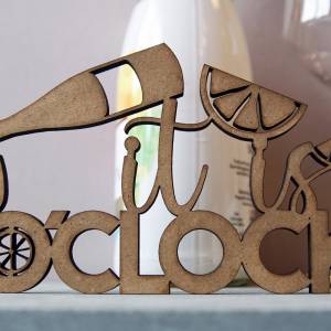 as-Herzwerk | IT'S DRINK O CLOCK | 3D Schriftzug Holz Aperol Tischdeko Geschenk für Freunde und Familie Bild 3