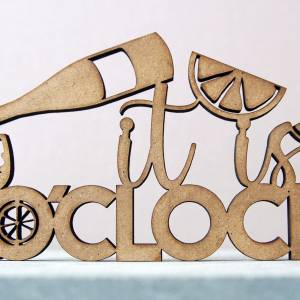 as-Herzwerk | IT'S DRINK O CLOCK | 3D Schriftzug Holz Aperol Tischdeko Geschenk für Freunde und Familie Bild 5