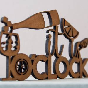 as-Herzwerk | IT'S DRINK O CLOCK | 3D Schriftzug Holz Aperol Tischdeko Geschenk für Freunde und Familie Bild 6
