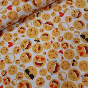 12,90 Euro/m   Toller Baumwollstoff Smilys, Emoji,  ideal für Behilfsmasken Bild 4