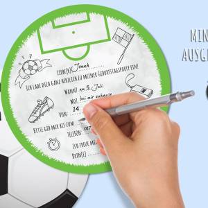 Fußball Einladungskarten, 12 Einladungen Kindergeburtstag Fussball, Fußball Party Einladung ideal für Fußball Fans, Gebu Bild 4