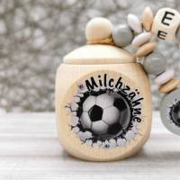 Milchzahndose mit Name Junge Fußball Zahndose Milchzähne Geschenk Einschulung Bild 3