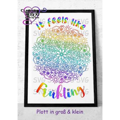 Plotterdatei und Digistamp "Frühlingsmandala" SVG, DXF