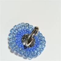 Ring blau pastell grau candy colour handgefertigt aus Glasperlen Unikat boho Bild 3
