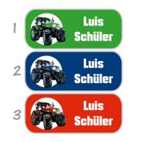 52 Namensaufkleber | Traktor grün rot blau - 2 x 5 cm Bild 2
