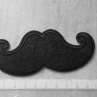 Moustache Set oder einzeln  Applikation schwarz oder grau   Aufnäher zum Aufbügeln Patch Bild 2