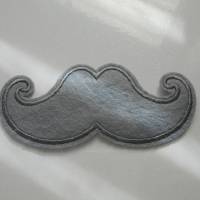 Moustache Set oder einzeln  Applikation schwarz oder grau   Aufnäher zum Aufbügeln Patch Bild 4