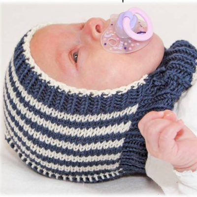 Strickanleitung Durchschlupfmütze Wirbelwind für 3 bis 24 Monate, Kopfumfang 40 bis 48cm