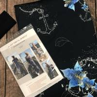 NÄHSET NÄHPAKET: Langes Kleid - Waterbloom Jersey * Schnittmuster UND Stoff von Nautistore mit Tüddel Bild 1