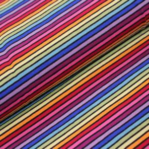 14,90 Euro/m  Jersey gestreift in Regenbogenfarbe, neon Bild 1