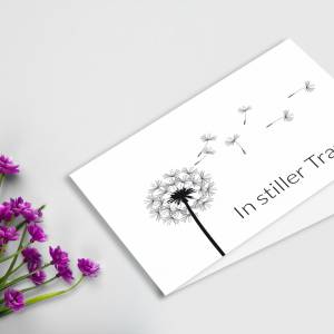 Trauerkarten Pusteblume, 12 Trauer Klappkarten mit Umschlag, blanko Karten, Anteilnahme Karte Trauer Bild 2