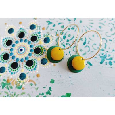 Wechselcreolen mit Emaille-Anhänger