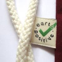 Anglerfisch, Earth Positive Turnbeutel, Bio Fairtrade Baumwolle, Burgunder. Siebdruck handbedruckt. Bild 4