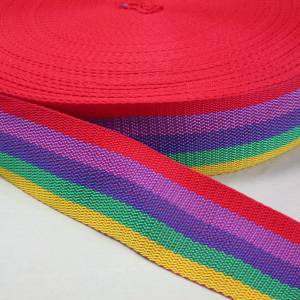1 m Tolles buntes Gurtband, 5 cm breit, Regenbogen Bild 1