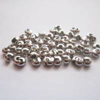 50x Kaschierperlen Quetschperlen Silberfarbe geschlossene Größe 3 mm Bild 2