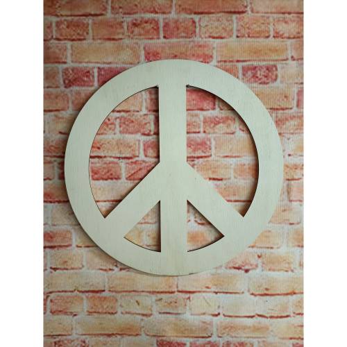 20-35cm Peace-Zeichen aus 4mm Sperrholz in Natur zum basteln und dekorieren, andere Größen wählbar!