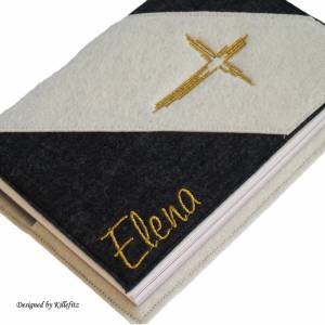 Gotteslobhülle Bibelhülle aus Filz, personalisiert, Geschenke zur Kommunion Konfirmation Firmung Bild 4